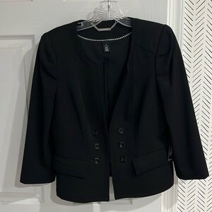NWT WHBM 3/4 Sleeve Cropped Black Blazer
